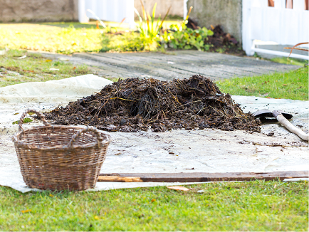 Bâche avec compost