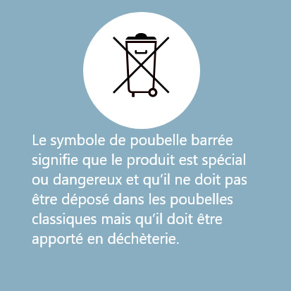 Symbole poubelle barrée