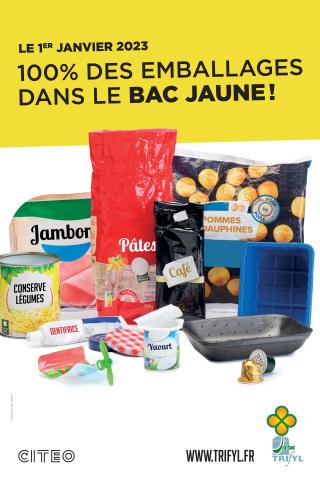 100% des emballages dans le bac jaune